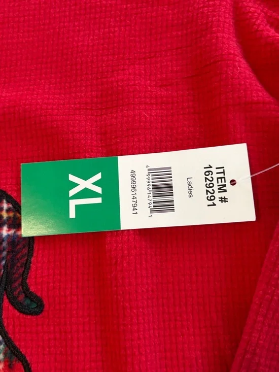 Eddie Bauer Women’s XL Red Plaid Reindeer Super Soft  Pajama Set - Picture 2 of 7